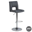 Bar stool Asylva, rotatable 360 degrees, dark grey, H115x41.5x52cm, seat height 62-83cm
