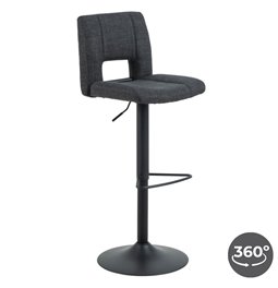 Барный стул Asylva, вращающийся на 360 градусов, grey,  H115x41.5x52cm, высота сиденья 62-83cm