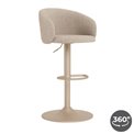 Bar chair Aleanor, rotatable 360 degrees, beige, H110x53x56cm, seat height 65-86cm