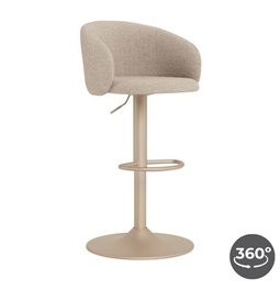 Барный стул Aleanor, вращающийся на 360 градусов, бежевый, H110x53x56см, высота сиденья 65-86см
