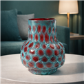 Vase Deli Blue, glass, H21cm, D18cm