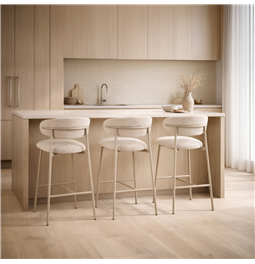 Bar chair Landsem 20, sand color/taupe, H104x52x50.5cm, seat height 75cm