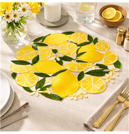 Placemat Pagonda, yellow/green, D35cm