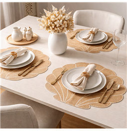 Placemat Palatto, sand color, D38cm
