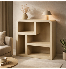 Etagere Soleya 4 medium beige, MDF, H85x75x30cm