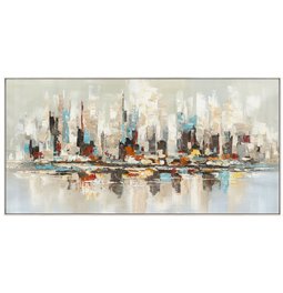 Картина на холсте Orange and Teal Skyline, 70x140cm