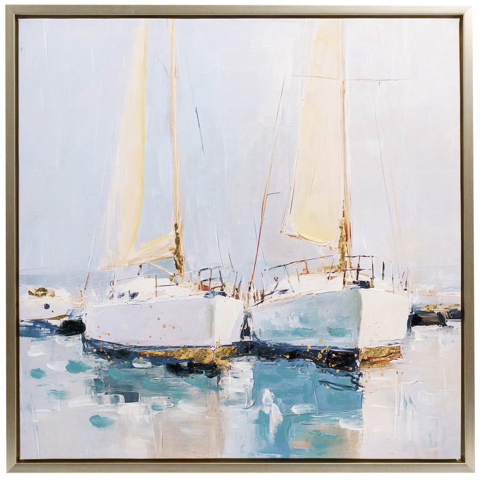 Картина маслом White Sailing Boats, 80x80cm