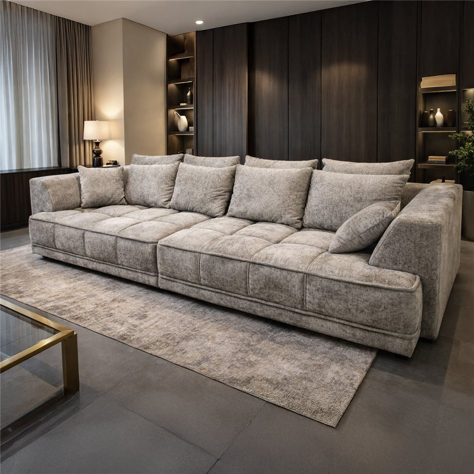 Sofa Wetiga, electrically extendable, H88x302x136cm, seat height 44cm