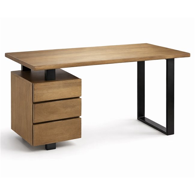 Desk Sario with 3 drawers, mango wood/metal, H78x135x60cm