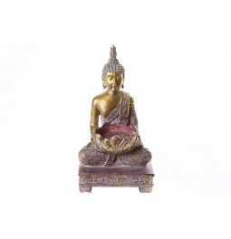 Svečturis Buddha, zelta krāsā, spīdīgs, 10x18x9cm