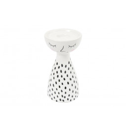 Candle holder Woman, white/black colour, 8x15x8cm