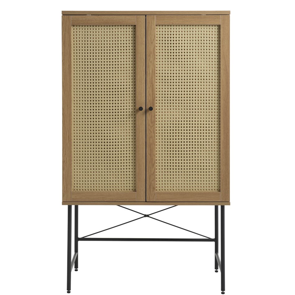 Cabinet Usakola, natural color, MDF, H135x80x40cm