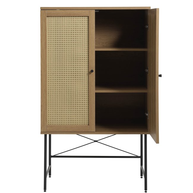 Cabinet Usakola, natural color, MDF, H135x80x40cm
