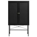 Cabinet Usakola, black, MDF, H135x80x40cm