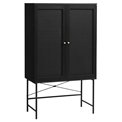 Cabinet Usakola, black, MDF, H135x80x40cm