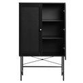 Cabinet Usakola, black, MDF, H135x80x40cm