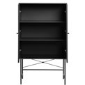 Cabinet Usakola, black, MDF, H135x80x40cm