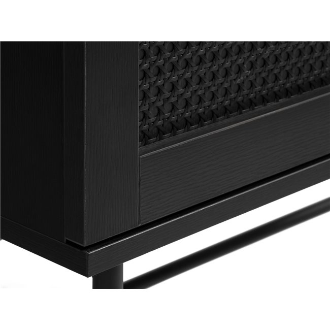 Cabinet Usakola, black, MDF, H135x80x40cm
