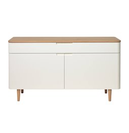 Буфет Unalfi, белый/натурального цвета, шпон дуба/MDF, H76х140х44см