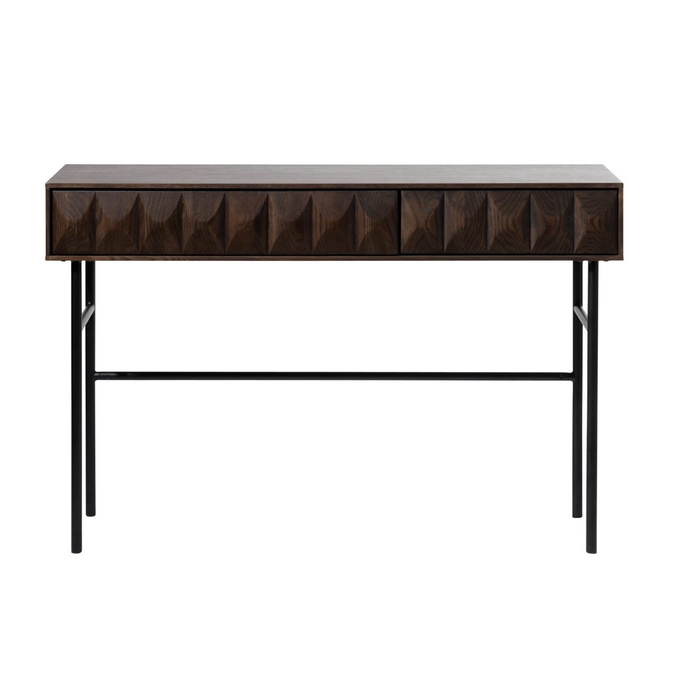 Coffee table Ulatin, dark espresso color, oak veneer/solid oak, H76x116x39cm