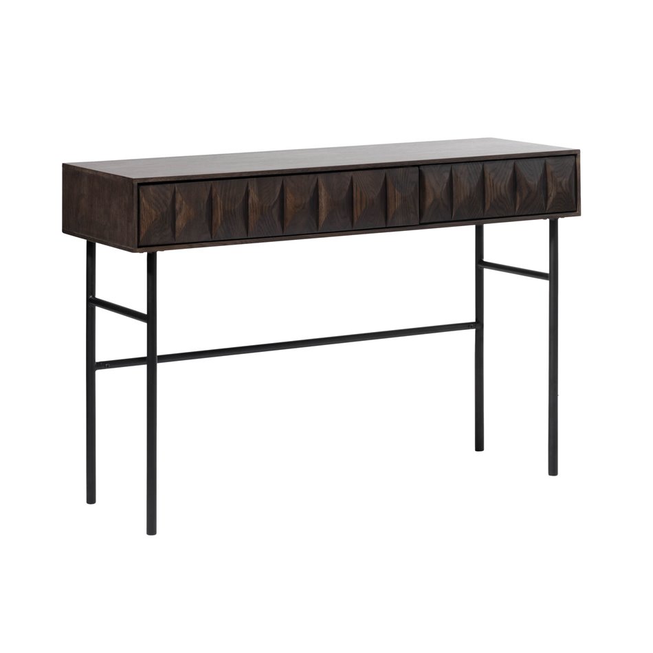 Coffee table Ulatin, dark espresso color, oak veneer/solid oak, H76x116x39cm