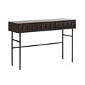 Coffee table Ulatin, dark espresso color, oak veneer/solid oak, H76x116x39cm