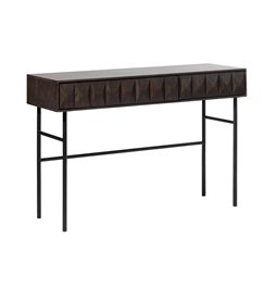 Coffee table Ulatin, dark espresso color, oak veneer/solid oak, H76x116x39cm