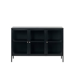 Буфет Ukarmel, черный, сталь/закаленное стекло, H85х132х40см