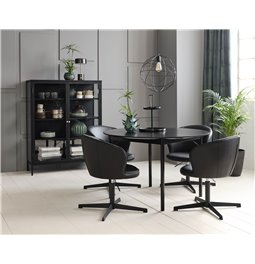 Шкаф Ukarmel, черный, сталь/закаленное стекло, H140х110х40см