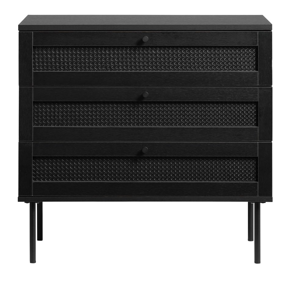 Комод Usakola, черный, MDF/металл, H75х80х40см