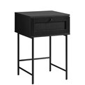 Side table Usakola, black, MDF/metal, H70x45x45cm