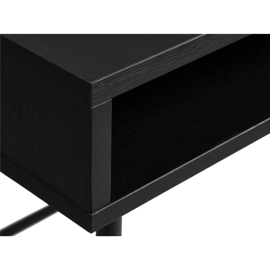 Office table Usakola, black, MDF/metal, H76x120x60cm