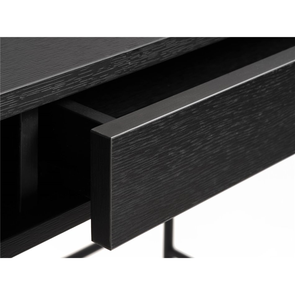 Office table Usakola, black, MDF/metal, H76x120x60cm