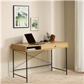 Office table Usakola, natural/black, MDF/metal, H76x120x60cm