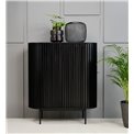 Cabinet Usien, black, oak veneer/solid oak, H125x110x45cm