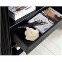 Cabinet Usien, black, oak veneer/solid oak, H125x110x45cm