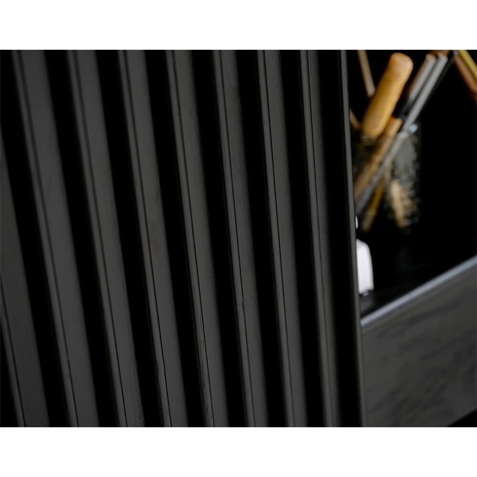 Cabinet Usien, black, oak veneer/solid oak, H125x110x45cm