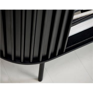 Шкаф Usien, черный, шпон дуба/массив дуба, H125х110х45см