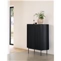 Cabinet Usien, black, oak veneer/solid oak, H125x110x45cm