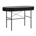 Office table Usien, black, oak veneer/solid oak, H75x120x60cm