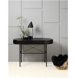 Office table Usien, black, oak veneer/solid oak, H75x120x60cm