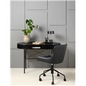 Office table Usien, black, oak veneer/solid oak, H75x120x60cm