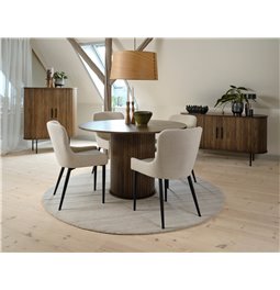 Apaļš pusdienu galds Nola, ozola finierējums/MDF, D120cm H75cm