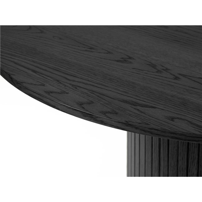 Table Nola, black oak veneer/MDF, D120cm H75cm