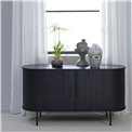 Sideboard Nola, black oak veneer/MDF, H76x140x45cm