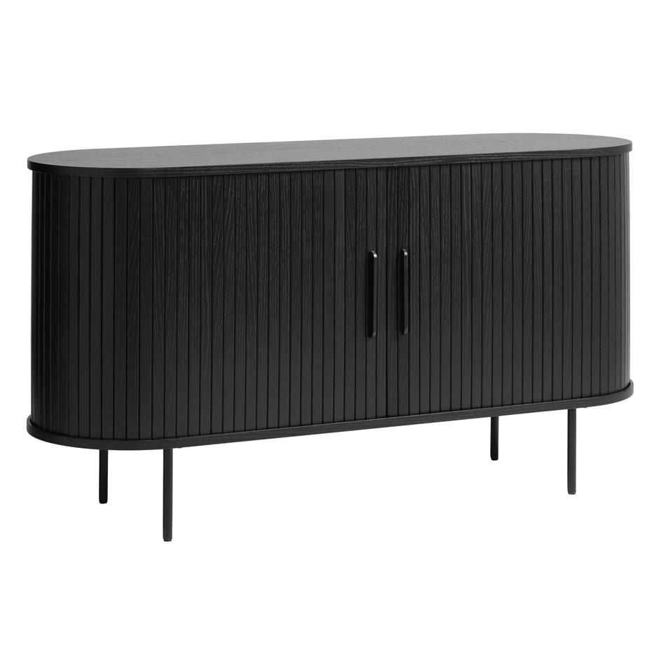 Sideboard Nola, black oak veneer/MDF, H76x140x45cm