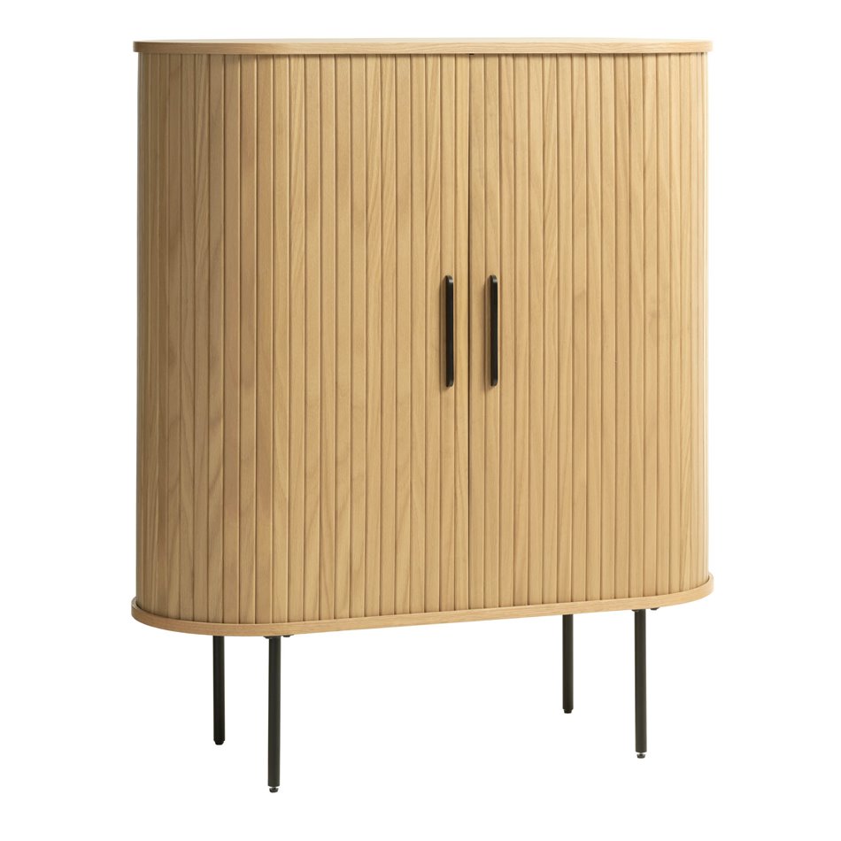 Cabinet Nola, natural color, metal/oak veneer/MDF, H118x100x40cm