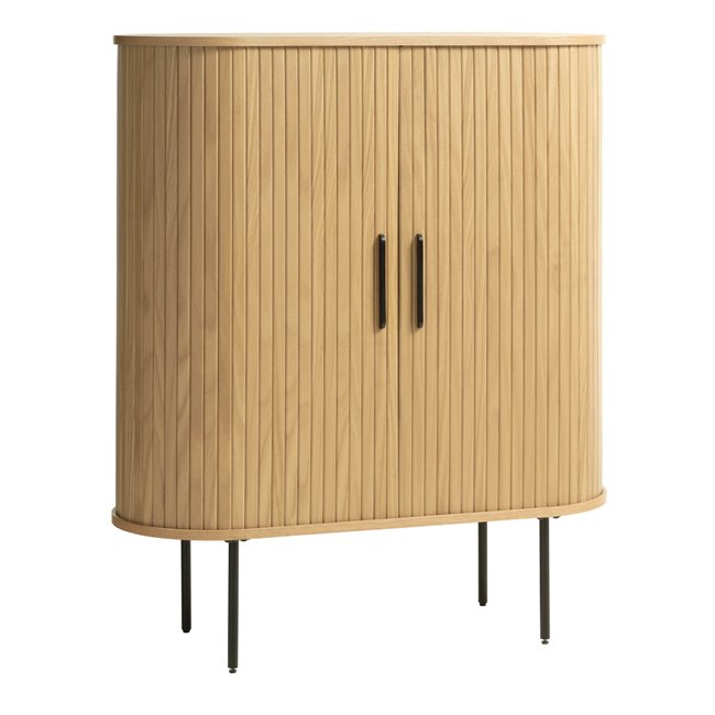 Cabinet Nola, natural color, metal/oak veneer/MDF, H118x100x40cm