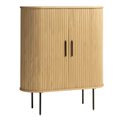Cabinet Nola, natural color, metal/oak veneer/MDF, H118x100x40cm
