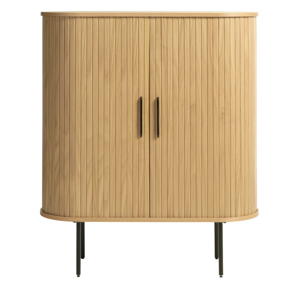 Cabinet Nola, natural color, metal/oak veneer/MDF, H118x100x40cm